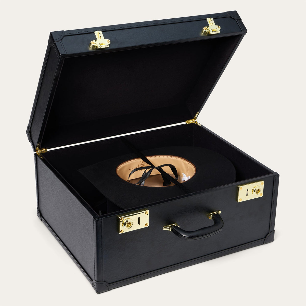 Premium Leather Hat Case Black - Stetson