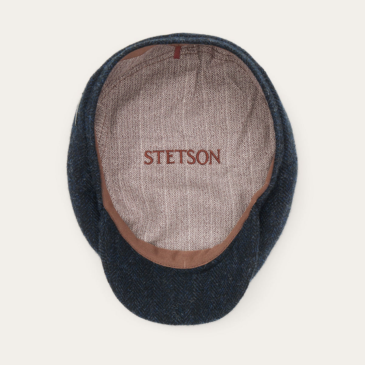 Wool Herringbone Driver Cap Dark Navy Herringbone - Stetson