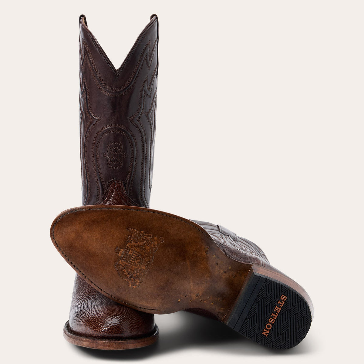Wyatt Smooth Ostrich Boots Tobacco - Stetson