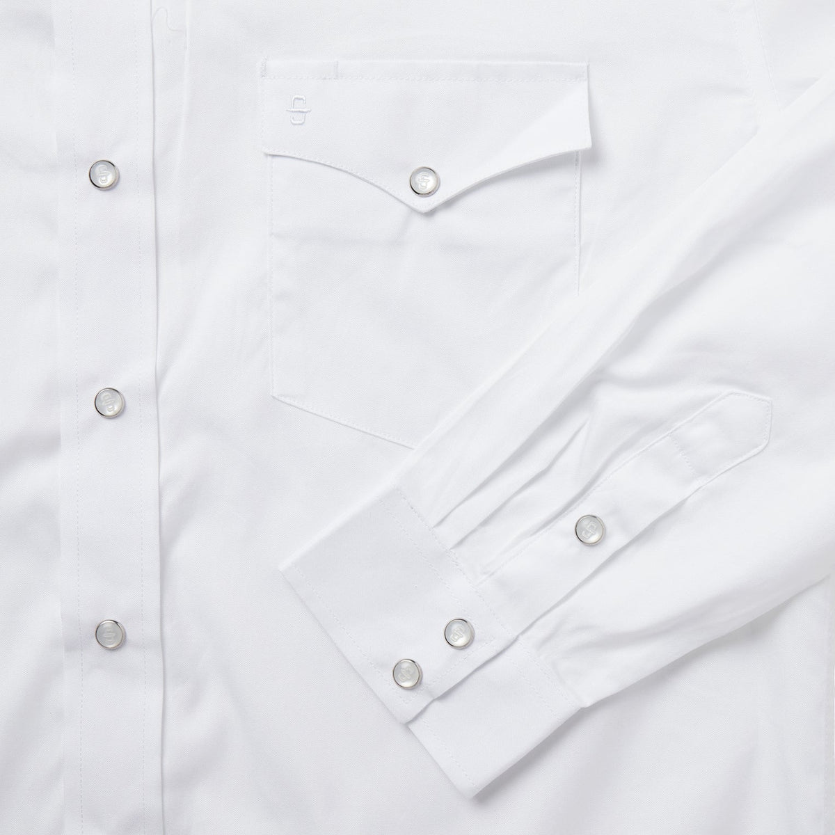 White Pinpoint Oxford Western Shirt White - Stetson