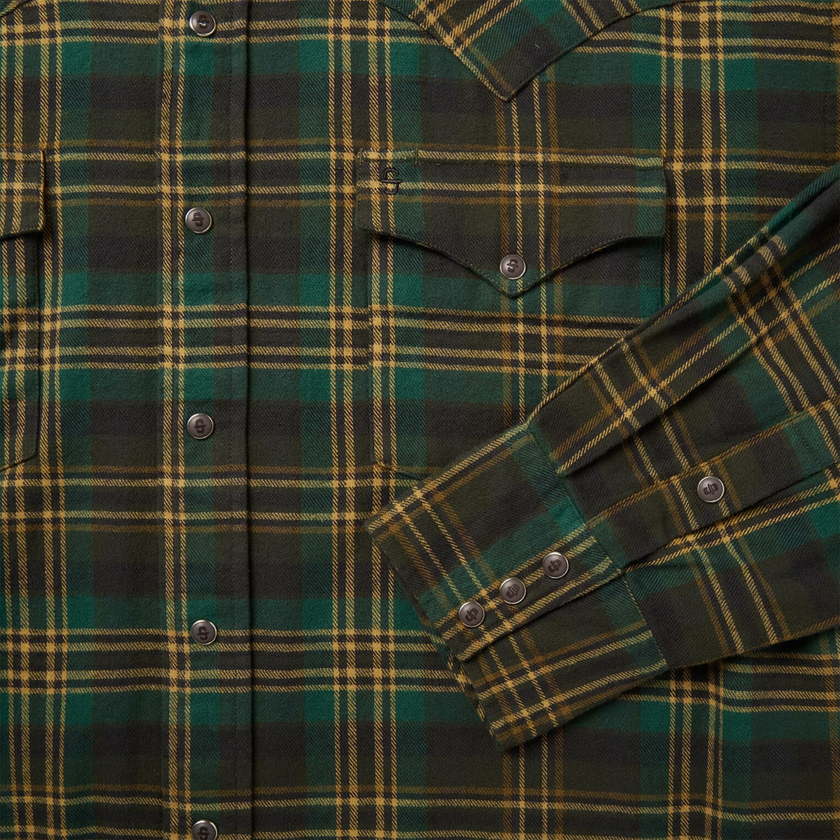 Brushed Flannel Western Shirt Green - Stetson