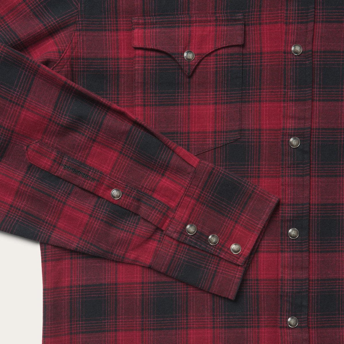 Brushed Twill Plaid Shirt Black - Stetson