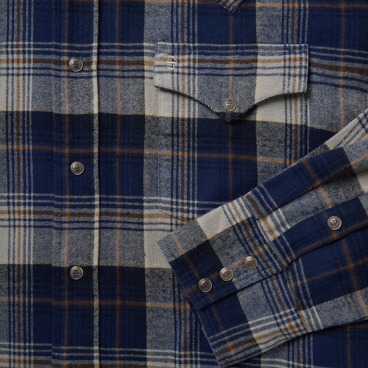 Brushed Flannel Western Shirt Blue - Stetson