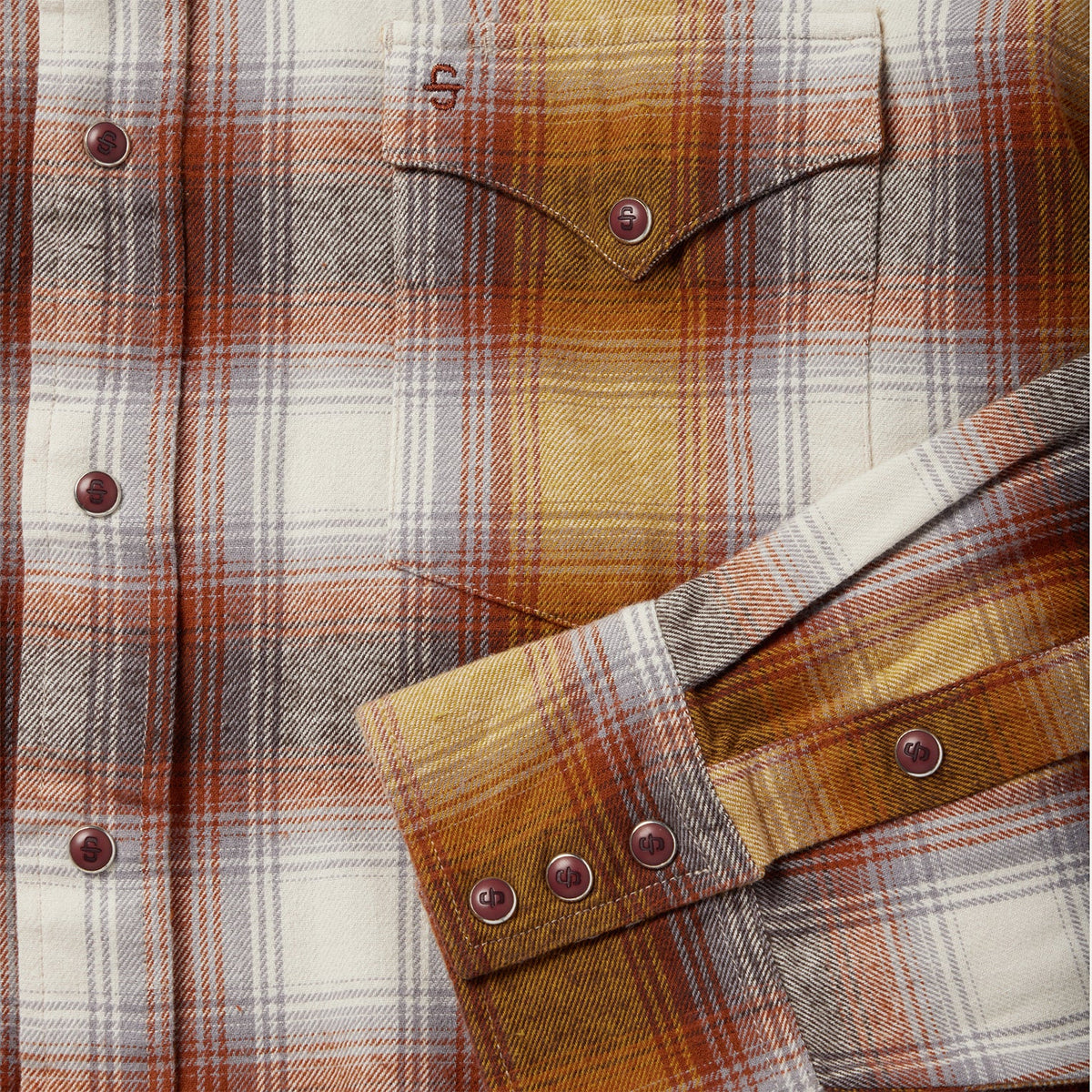 Rust Plaid Flannel Western Shirt Brown - Stetson