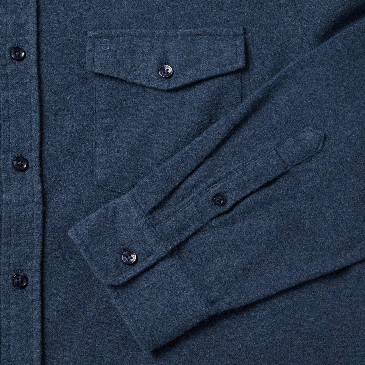 Heathered Flannel Button-Down Shirt Blue - Stetson