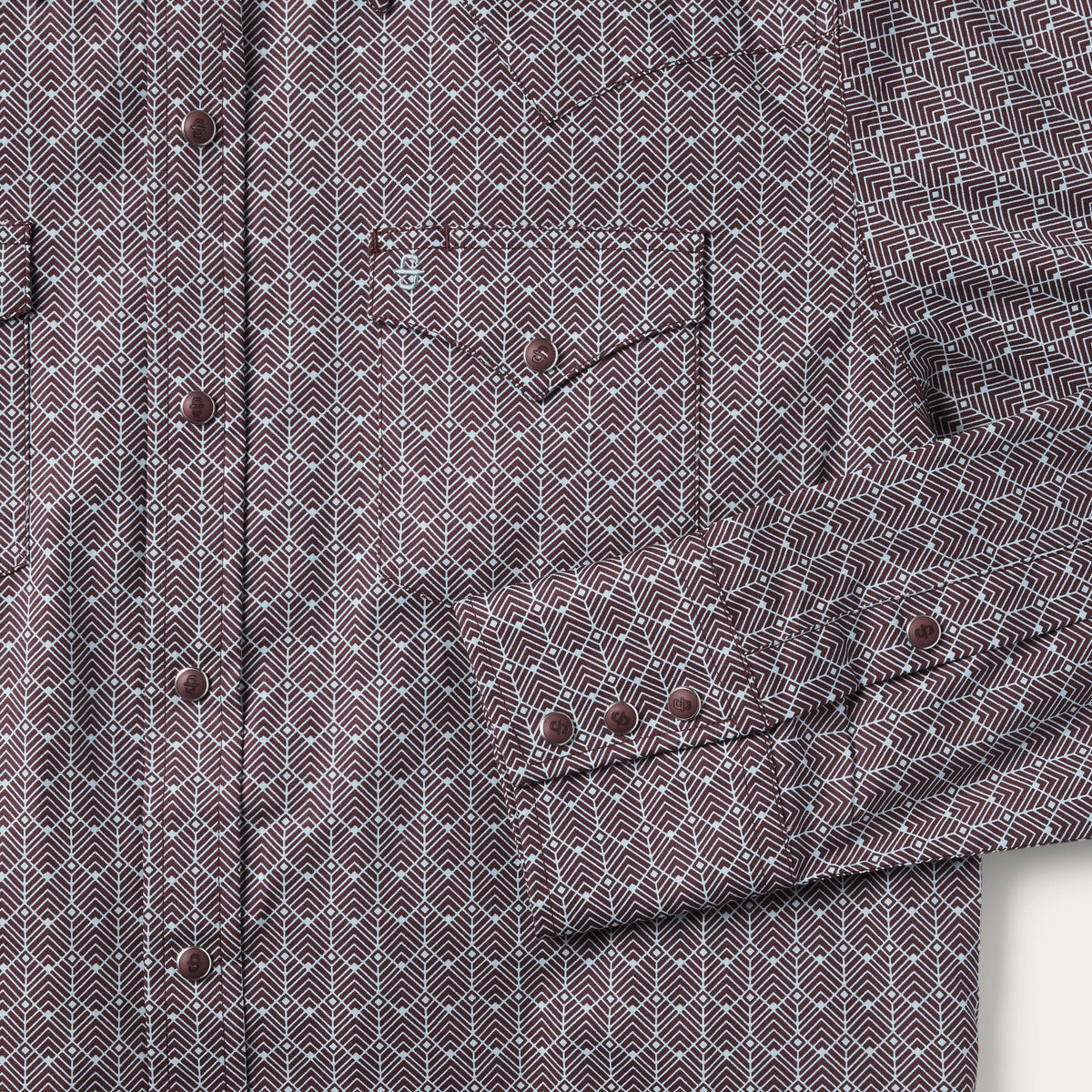 Chevron Grid Shirt Brown - Stetson