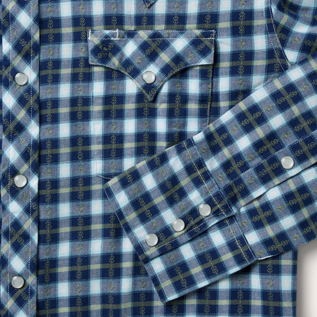 Plaid Twill Dobby Western Shirt Blue - Stetson