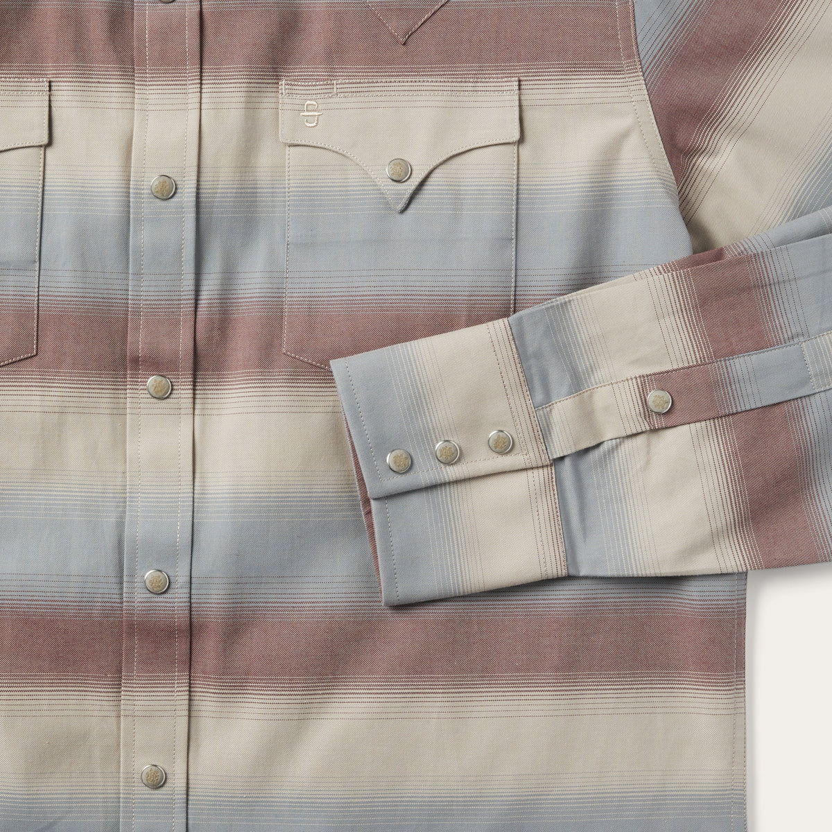 Ombre Stripe Twill Shirt Wine - Stetson