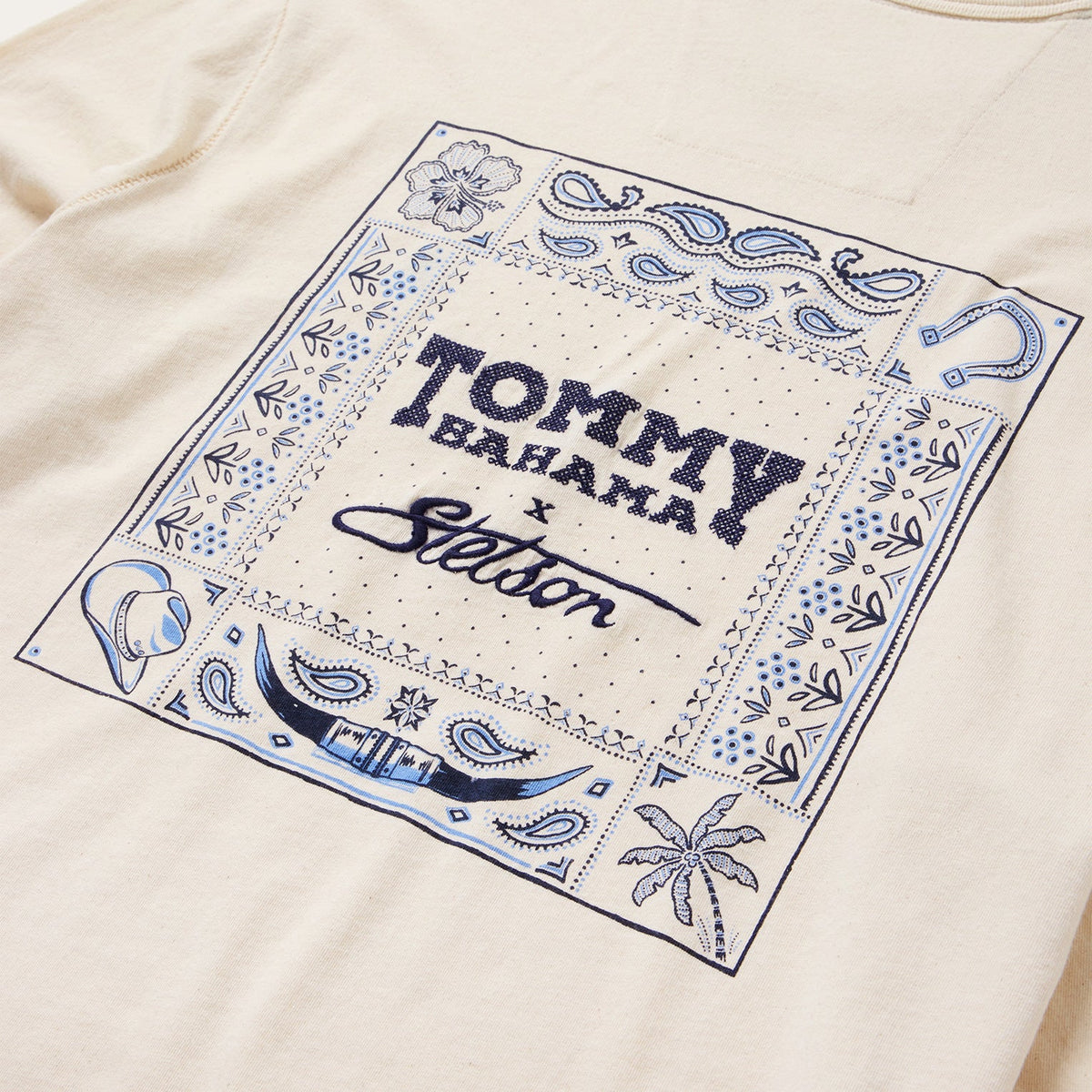 Tommy Bahama x Stetson Bandana Sands Long-Sleeve Lux T-Shirt Natural - Stetson