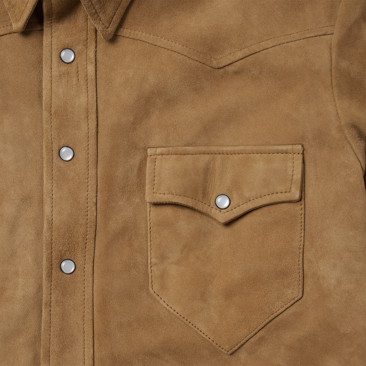 Suede Leather Shirt Jacket Brown - Stetson