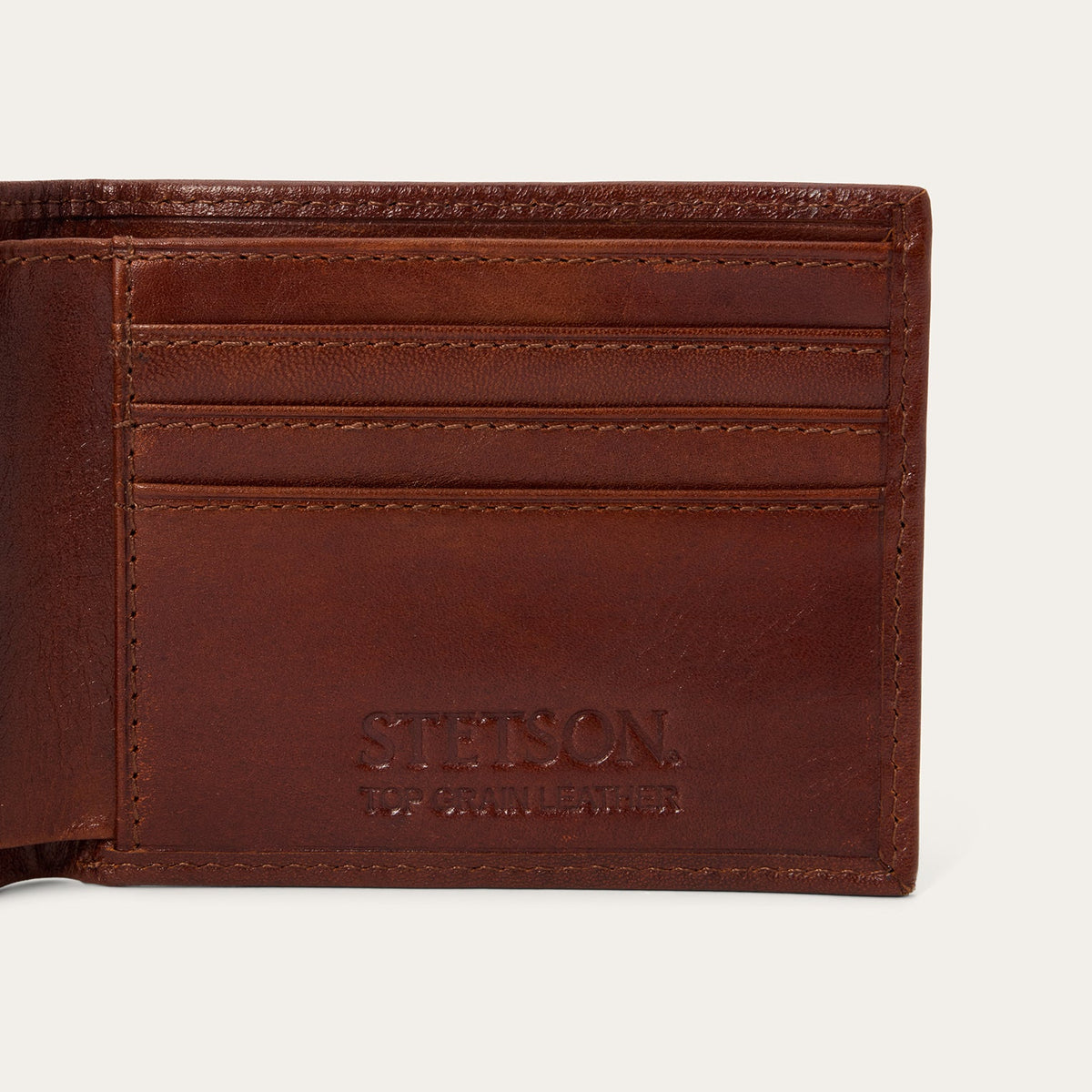 Basketweave Bi-Fold Wallet Brown - Stetson