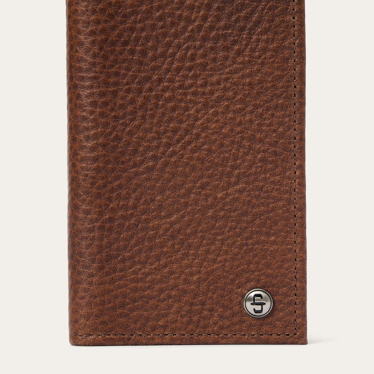 Bison Leather Stetson Rivet Checkbook Wallet Hazelnut Bison - Stetson