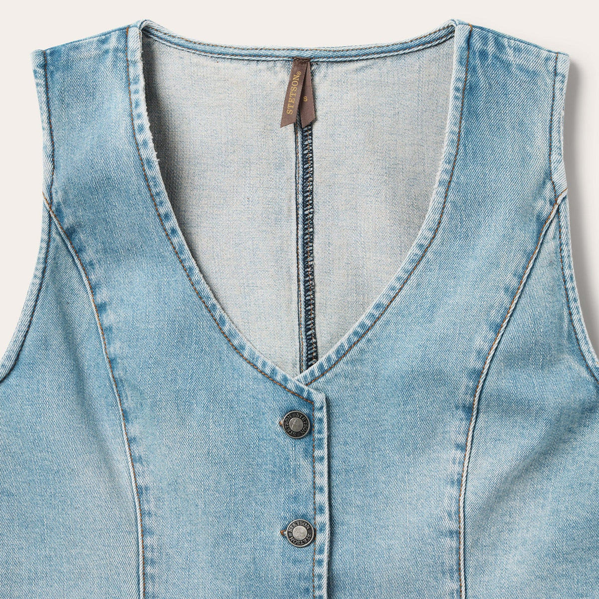 Light Rinse Denim Vest Blue - Stetson