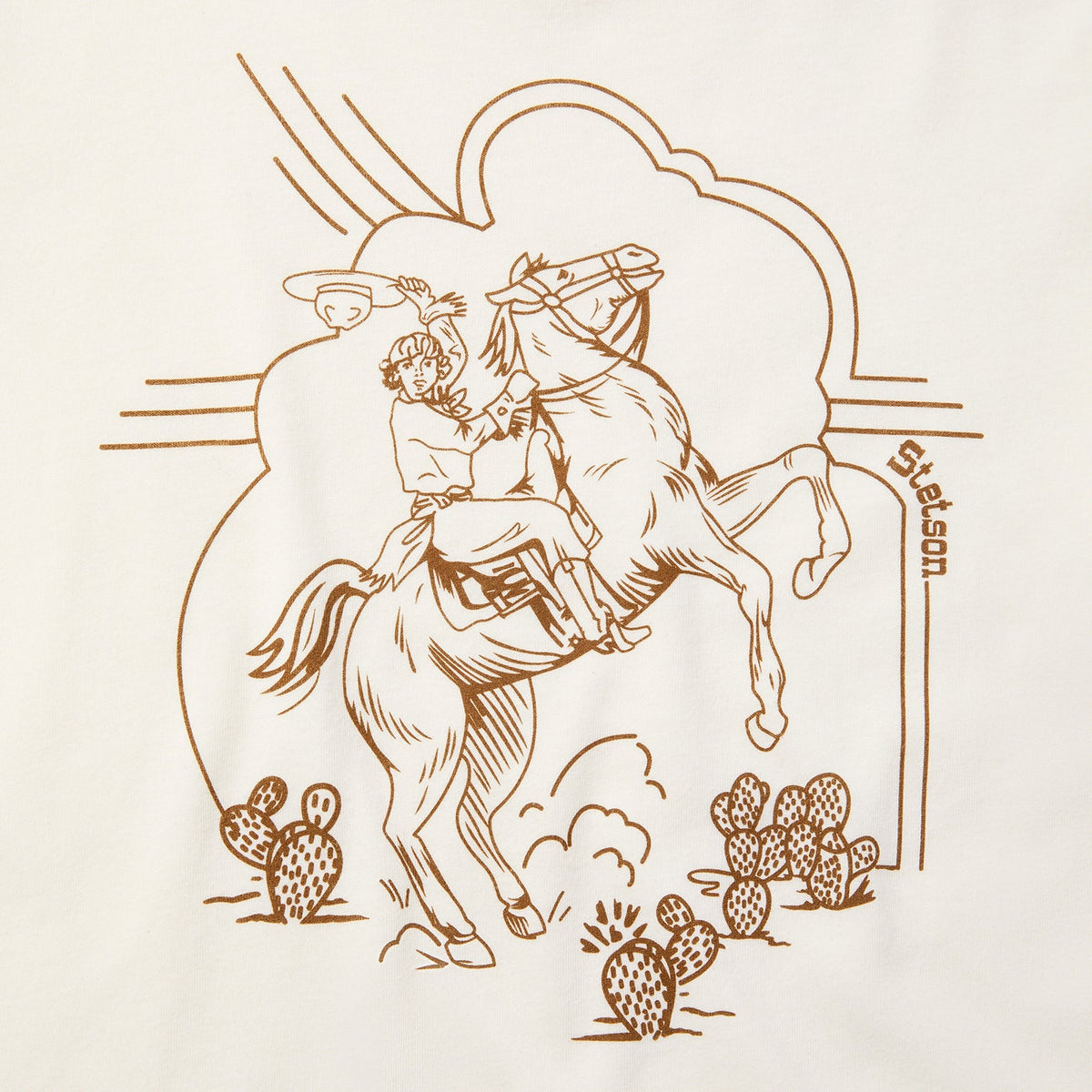Rearing Cowgirl Graphic Tee White - Stetson