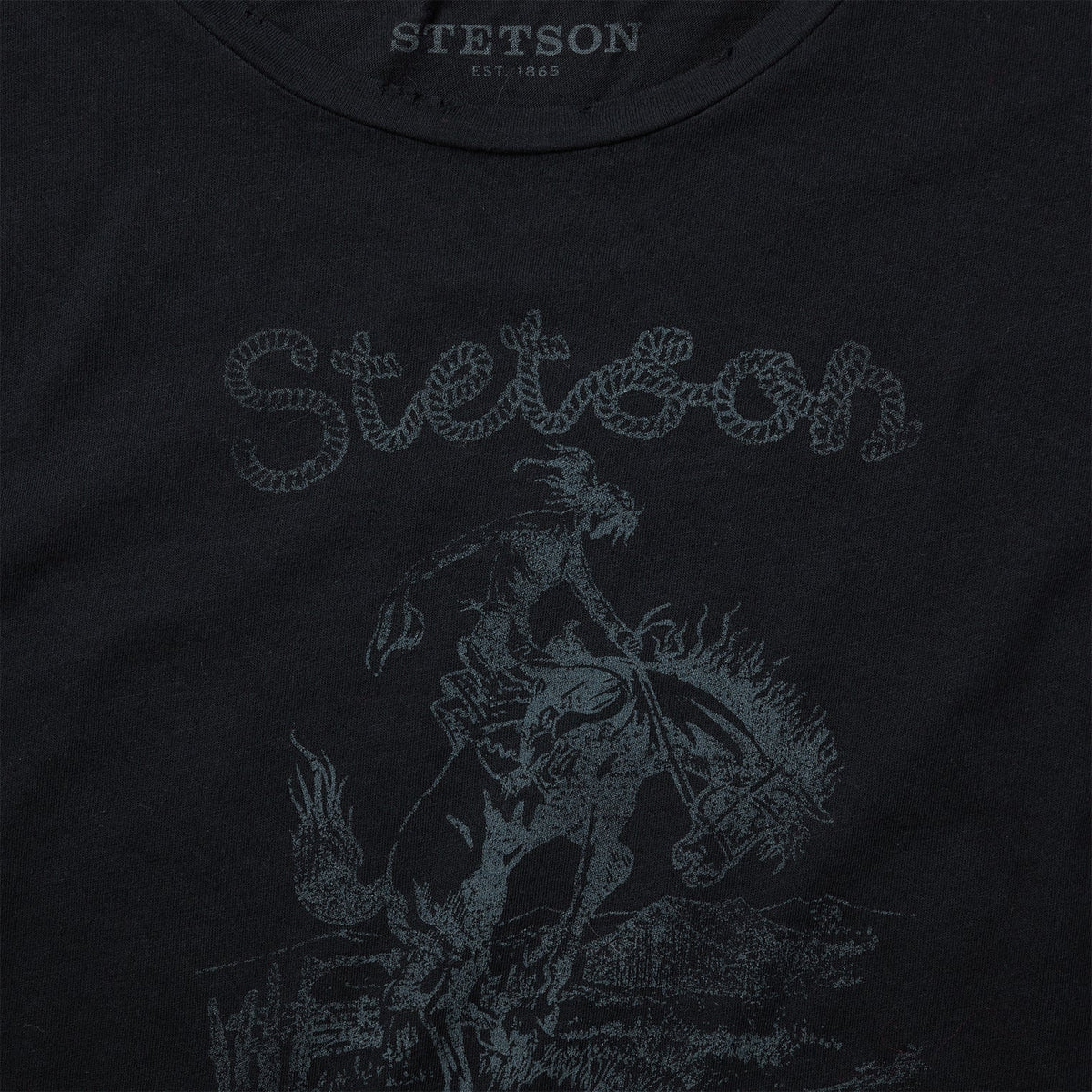 Bucking Cowboy Graphic Tee Black - Stetson