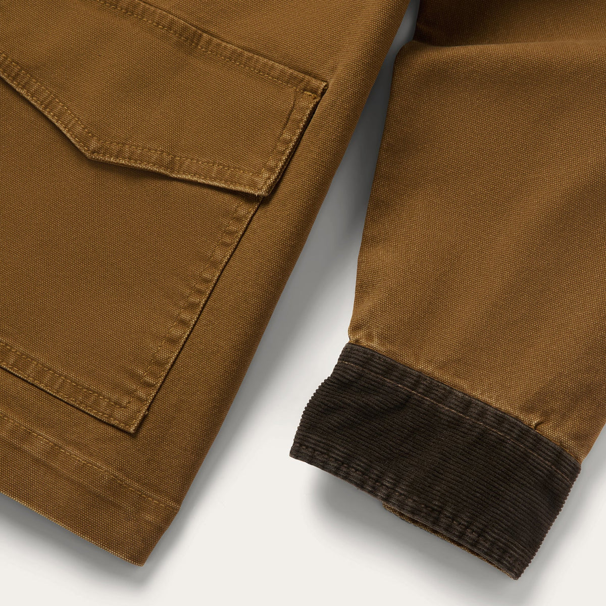 Corduroy Collar Canvas Barn Jacket Brown - Stetson
