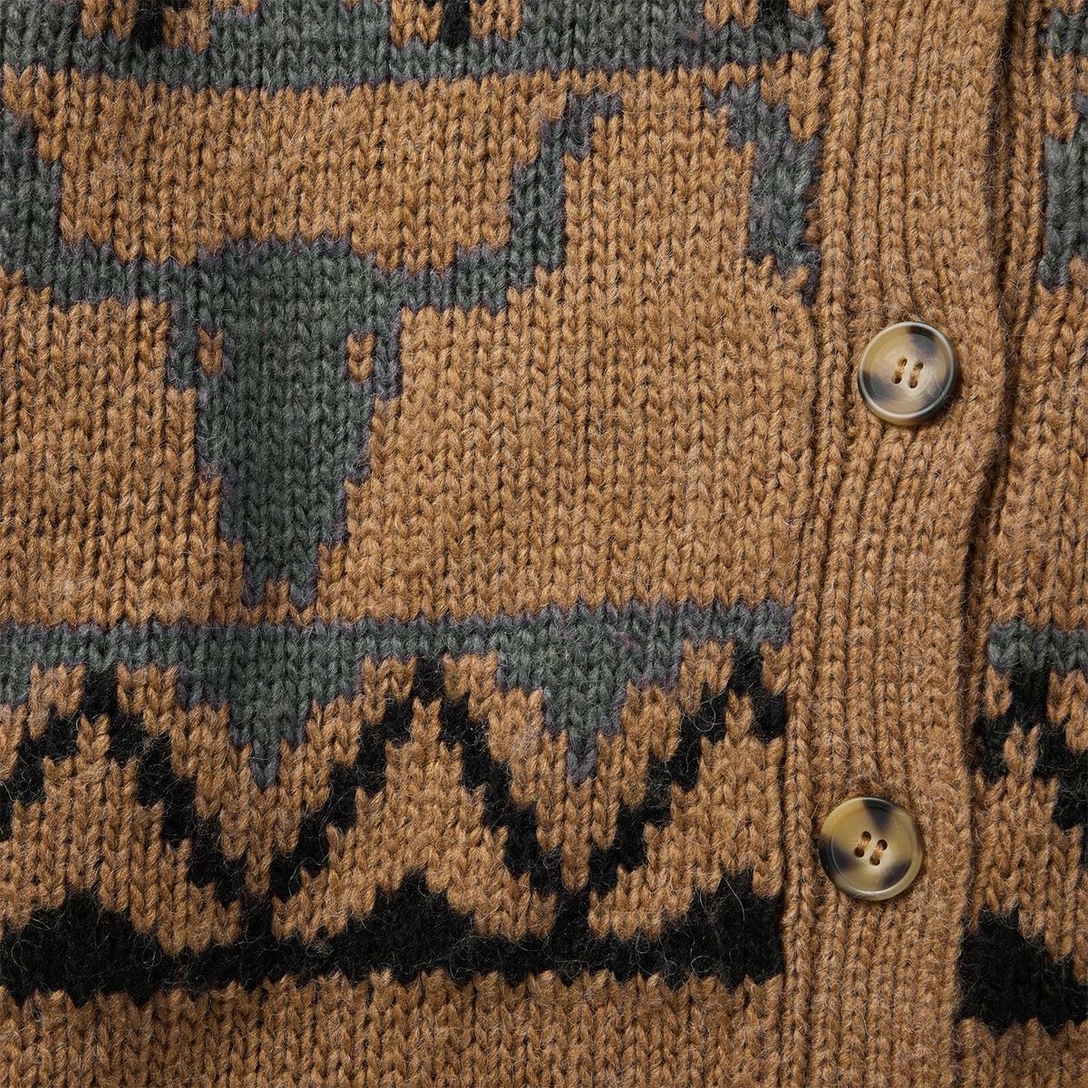Steer Head Cropped Cardigan Brown - Stetson