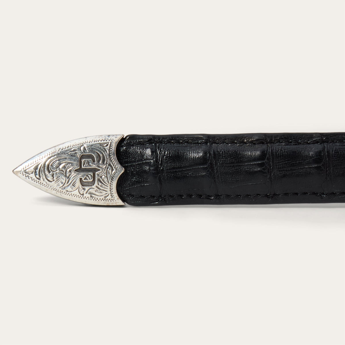 Caiman Tapered Tab Belt Black Classic - Stetson