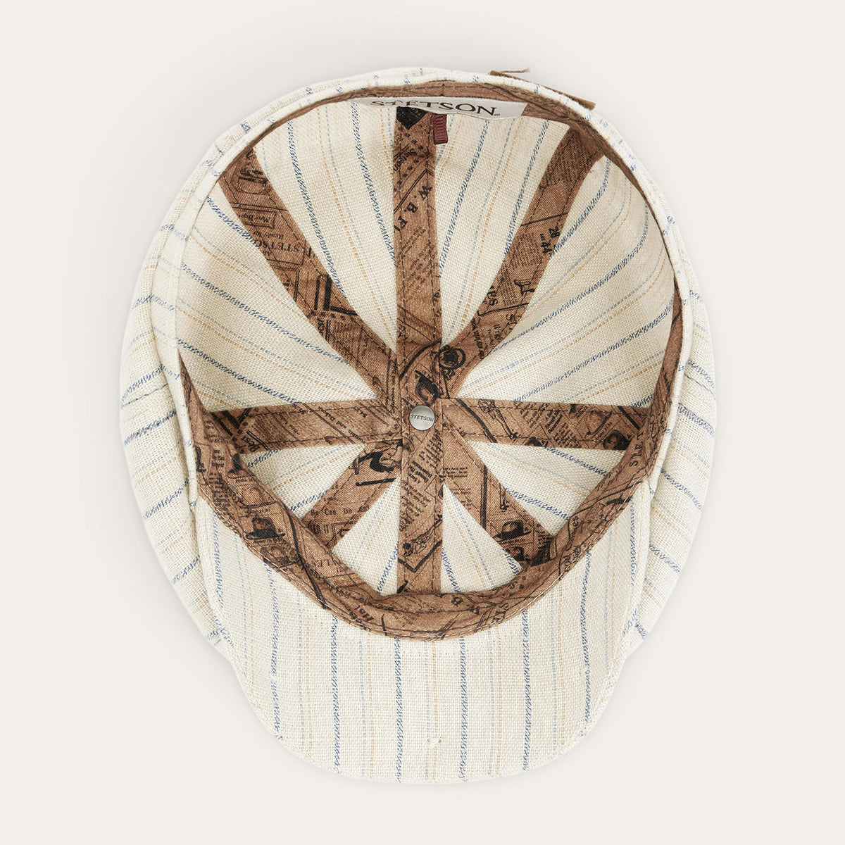 Striped Linen Hatteras Off White with Stripes - Stetson