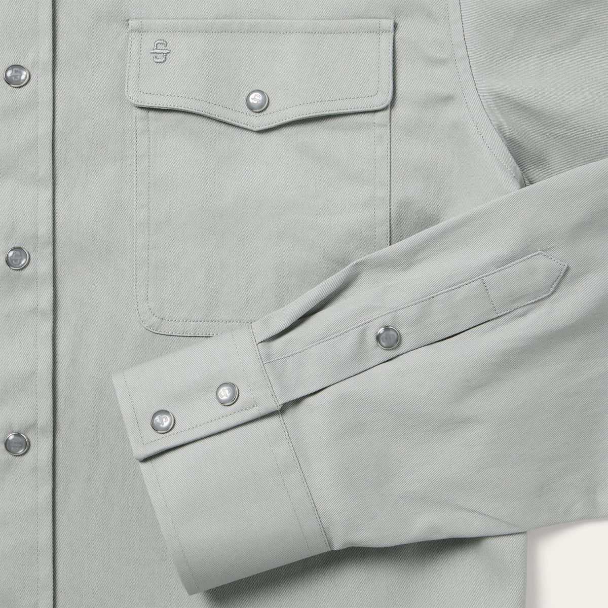 Brushed Twill Western Shirt Slate Green - Stetson