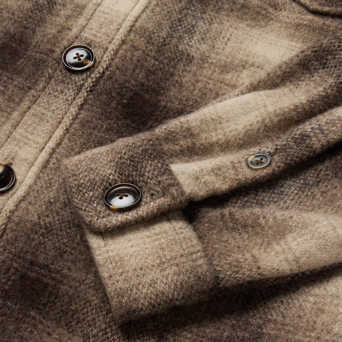 Wool Plaid Shirt Jacket Brown - Stetson