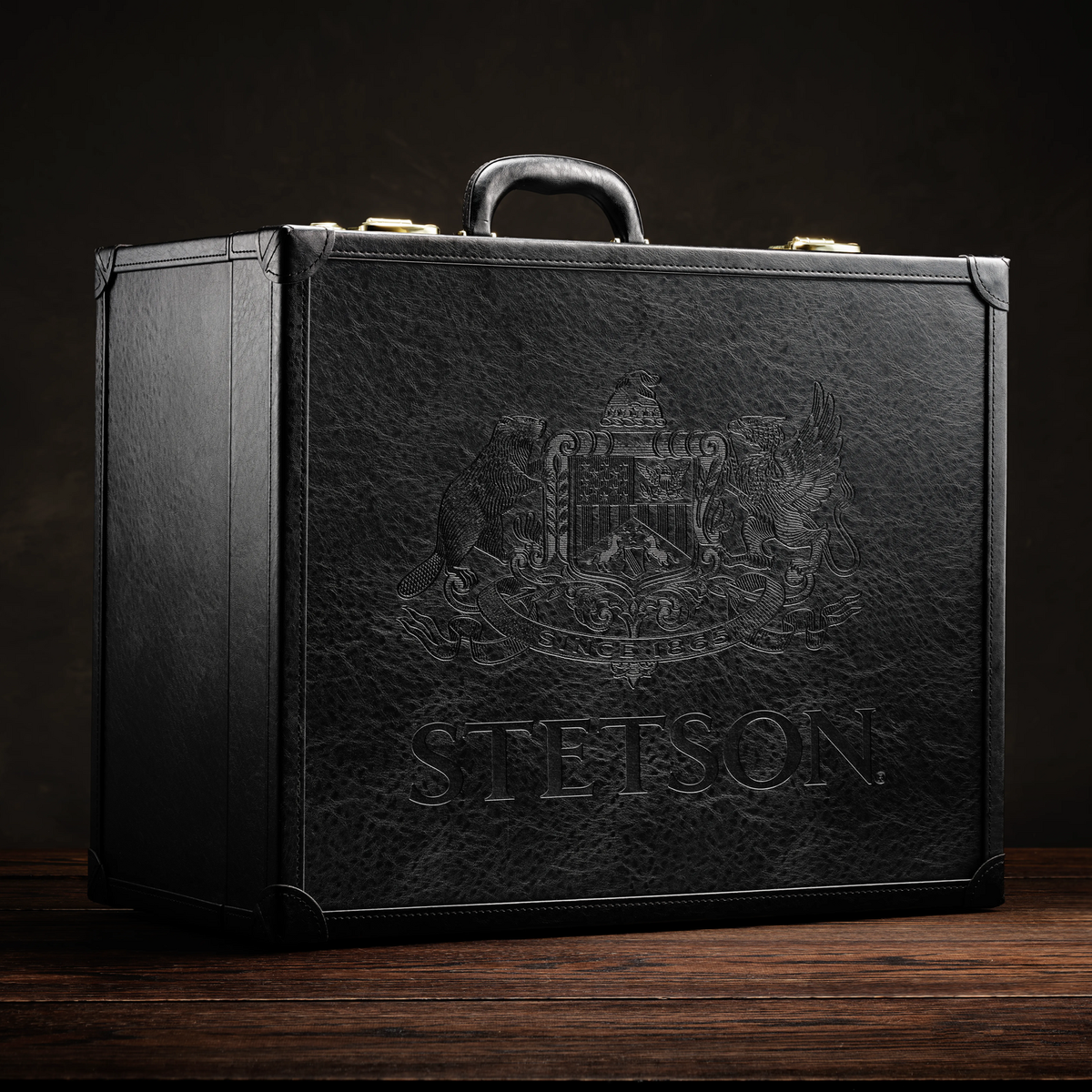 Premium Leather Hat Case Black - Stetson