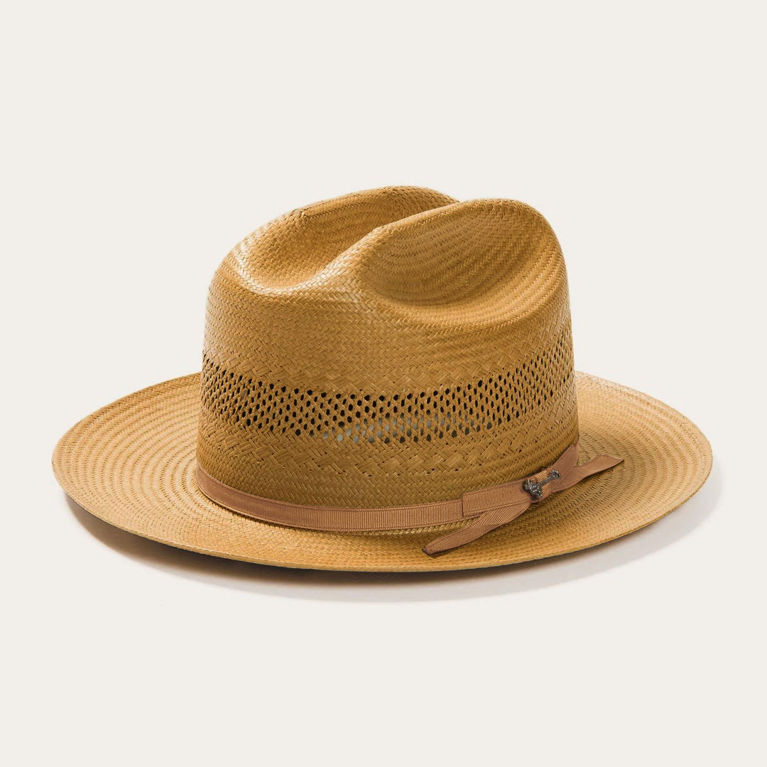 Open Road Vented Straw Cowboy Hat Cognac - Stetson