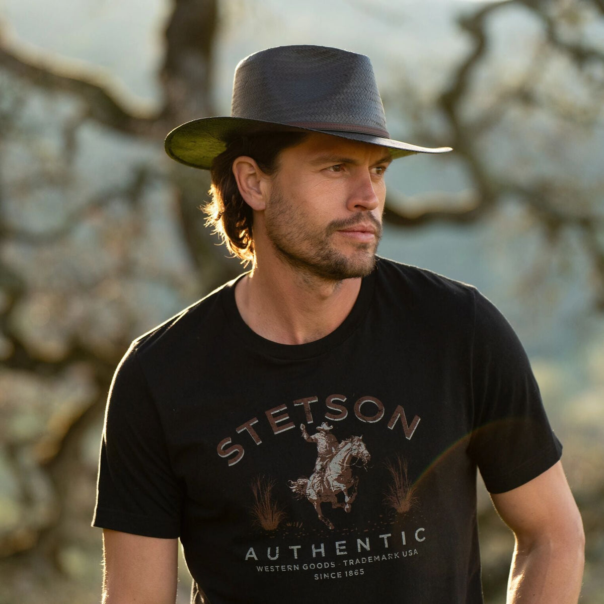 Belgrade Straw Outdoor Hat Black - Stetson