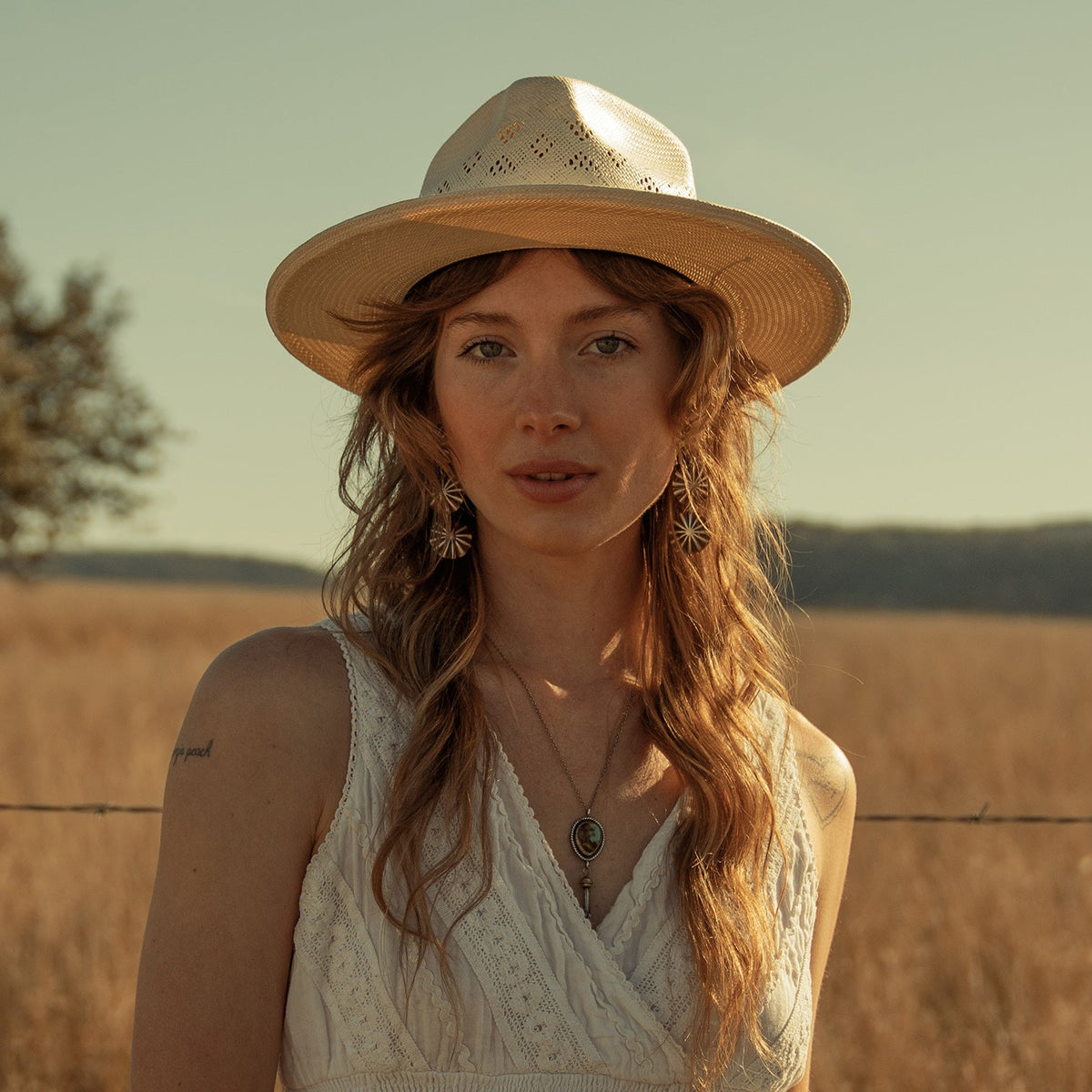 Andromeda Vented Straw Fedora Natural - Stetson