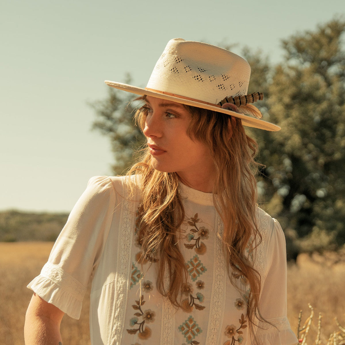 Andromeda Vented Straw Fedora Natural - Stetson