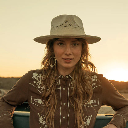 Andromeda Vented Straw Fedora Natural - Stetson