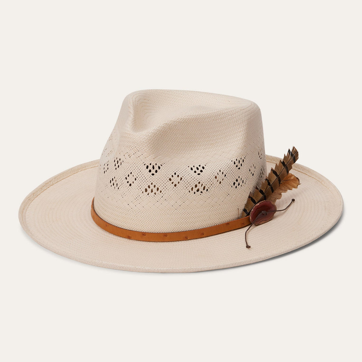 Andromeda Vented Straw Fedora Natural - Stetson