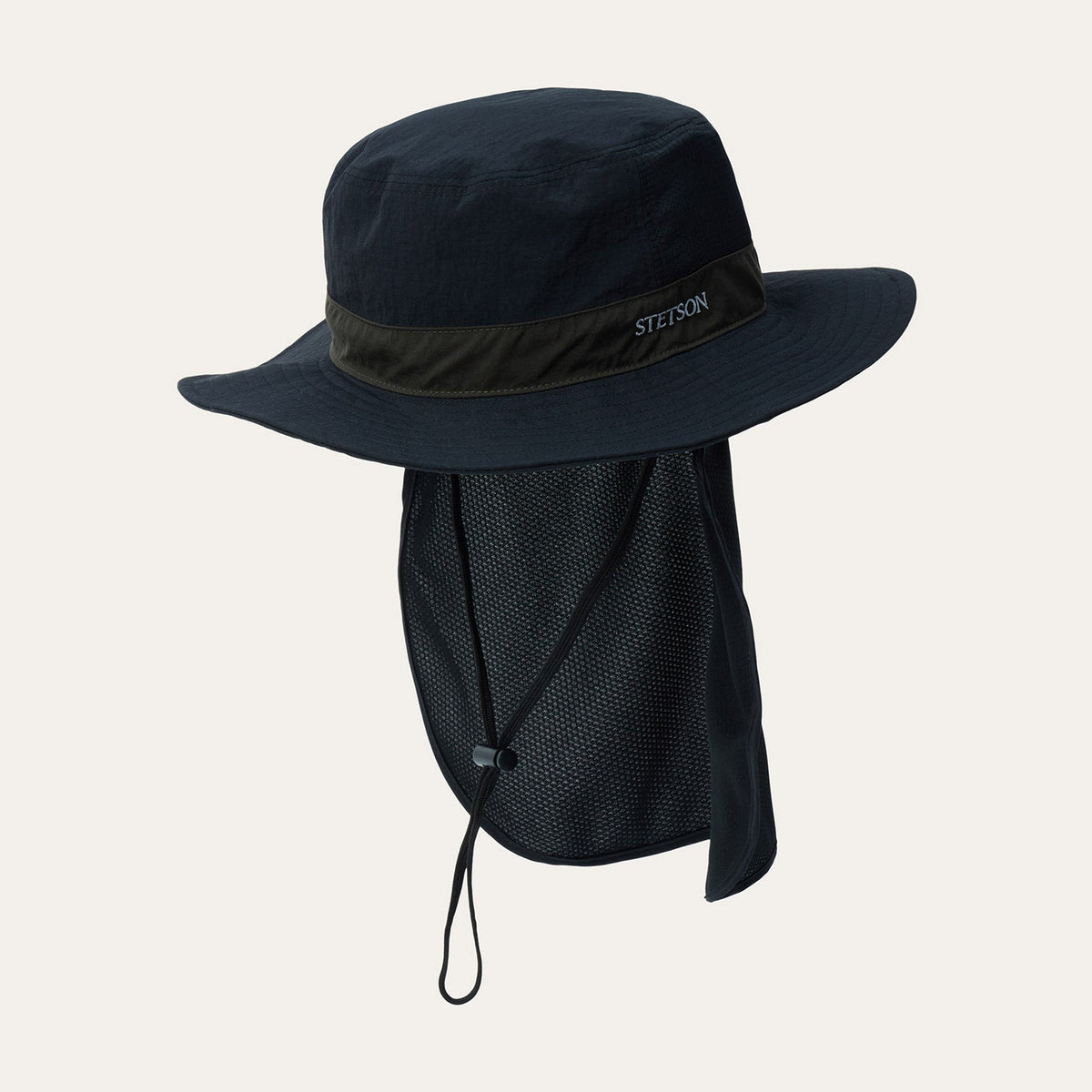 Sunshade Safari Hat With Neck Flap Black - Stetson