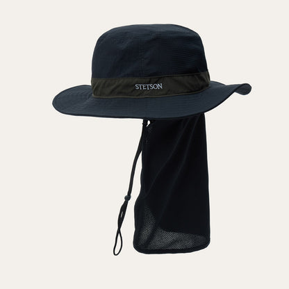 Sunshade Safari Hat With Neck Flap Black - Stetson