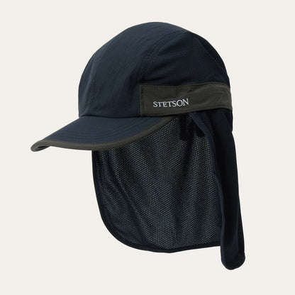 Sunshade Cap With Neck Flap Black - Stetson