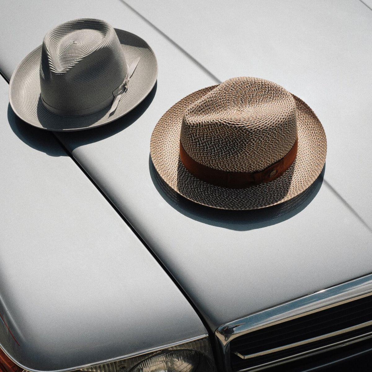 Emin Straw Fedora Brown Mix - Stetson