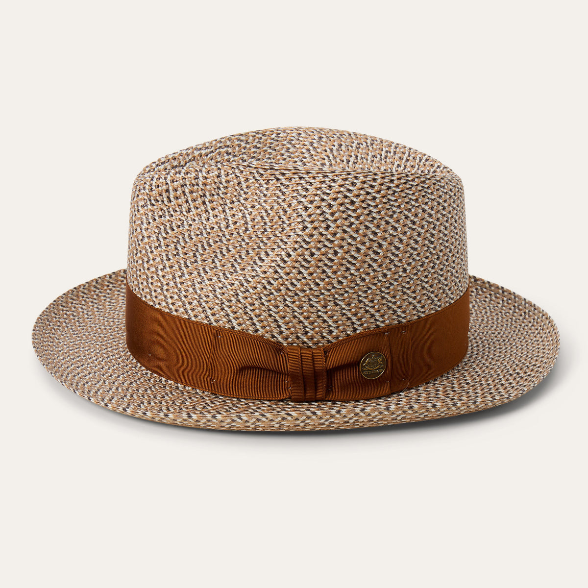 Emin Straw Fedora Brown Mix - Stetson