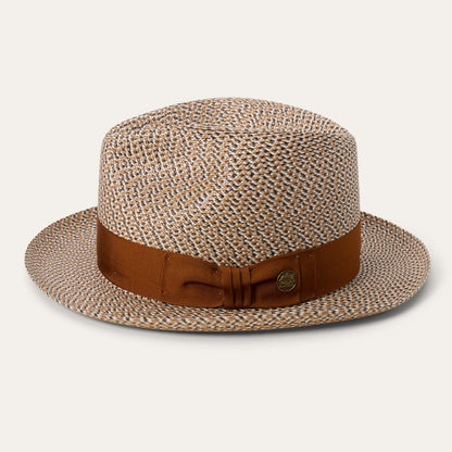 Emin Straw Fedora Brown Mix - Stetson
