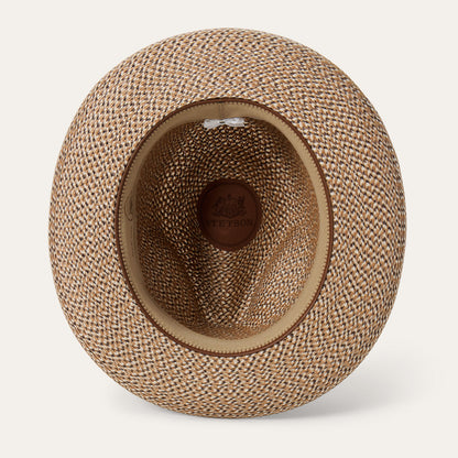Emin Straw Fedora Brown Mix - Stetson