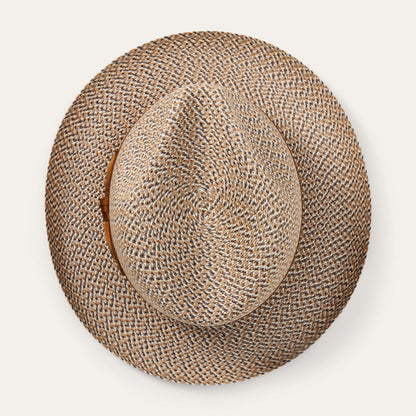 Emin Straw Fedora Brown Mix - Stetson