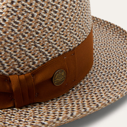 Emin Straw Fedora Brown Mix - Stetson