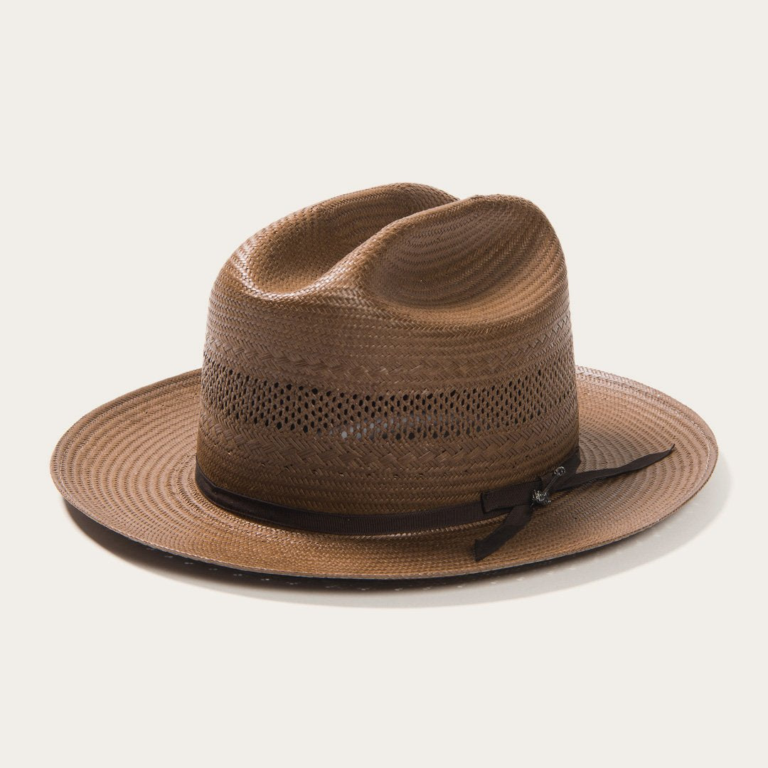 Open Road Vented Straw Cowboy Hat Chocolate - Stetson