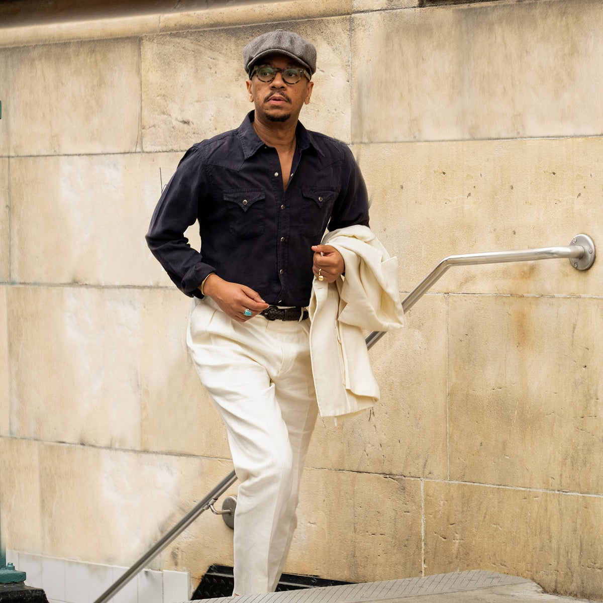 Wool Herringbone Hatteras Grey Herringbone - Stetson