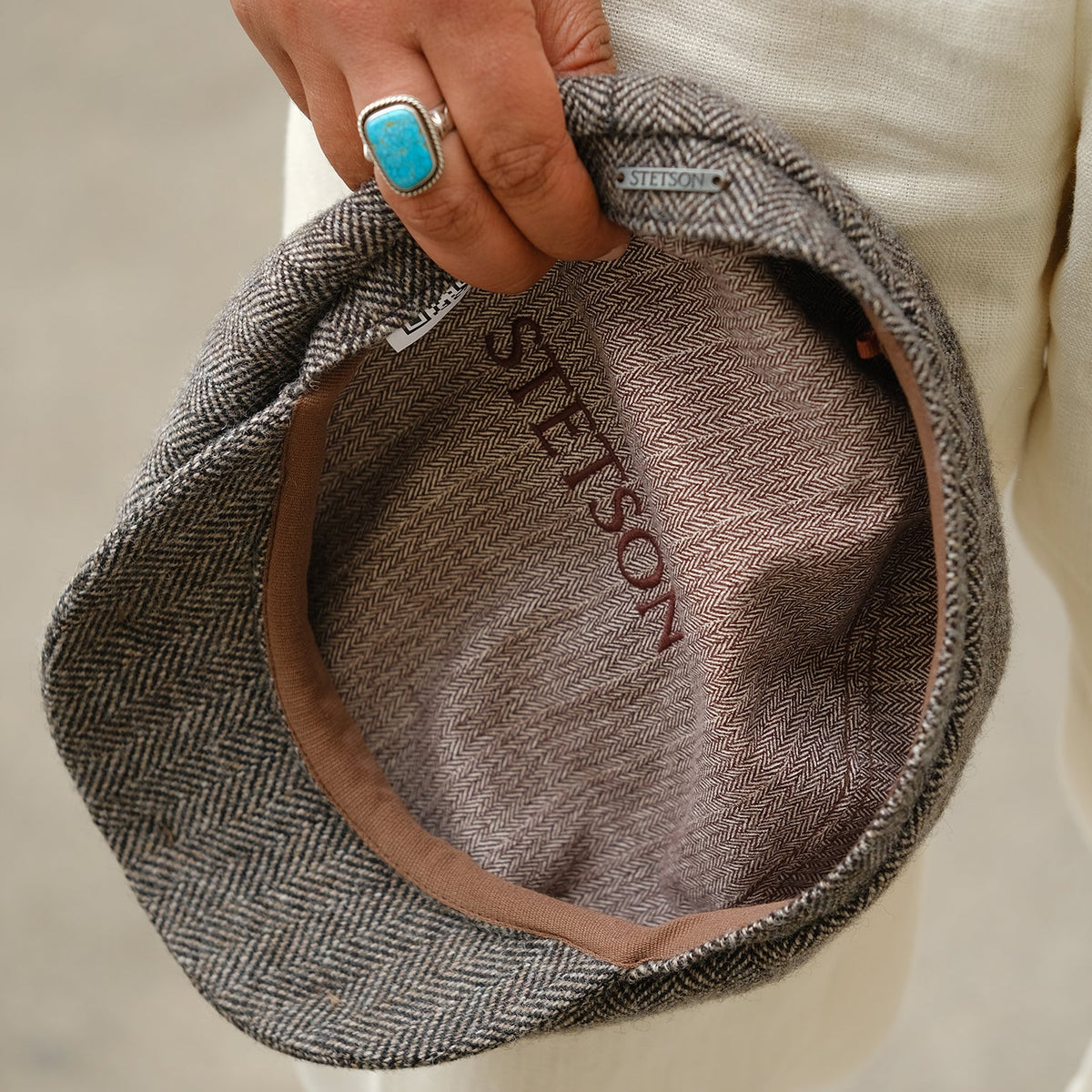 Wool Herringbone Hatteras Grey Herringbone - Stetson