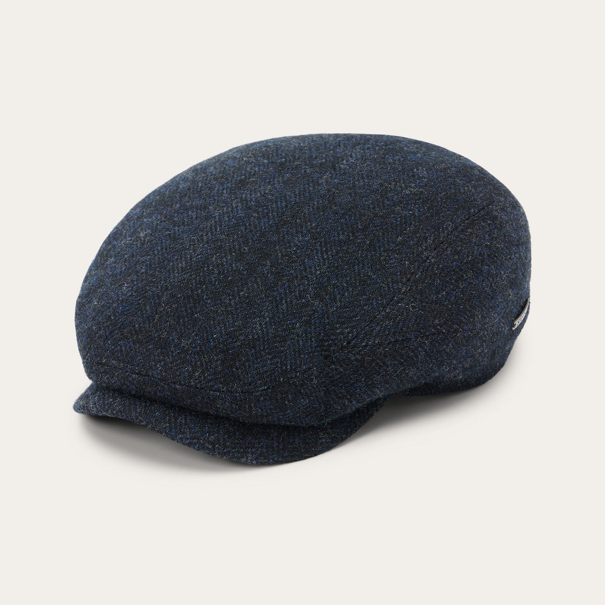 Wool Herringbone Driver Cap Dark Navy Herringbone - Stetson