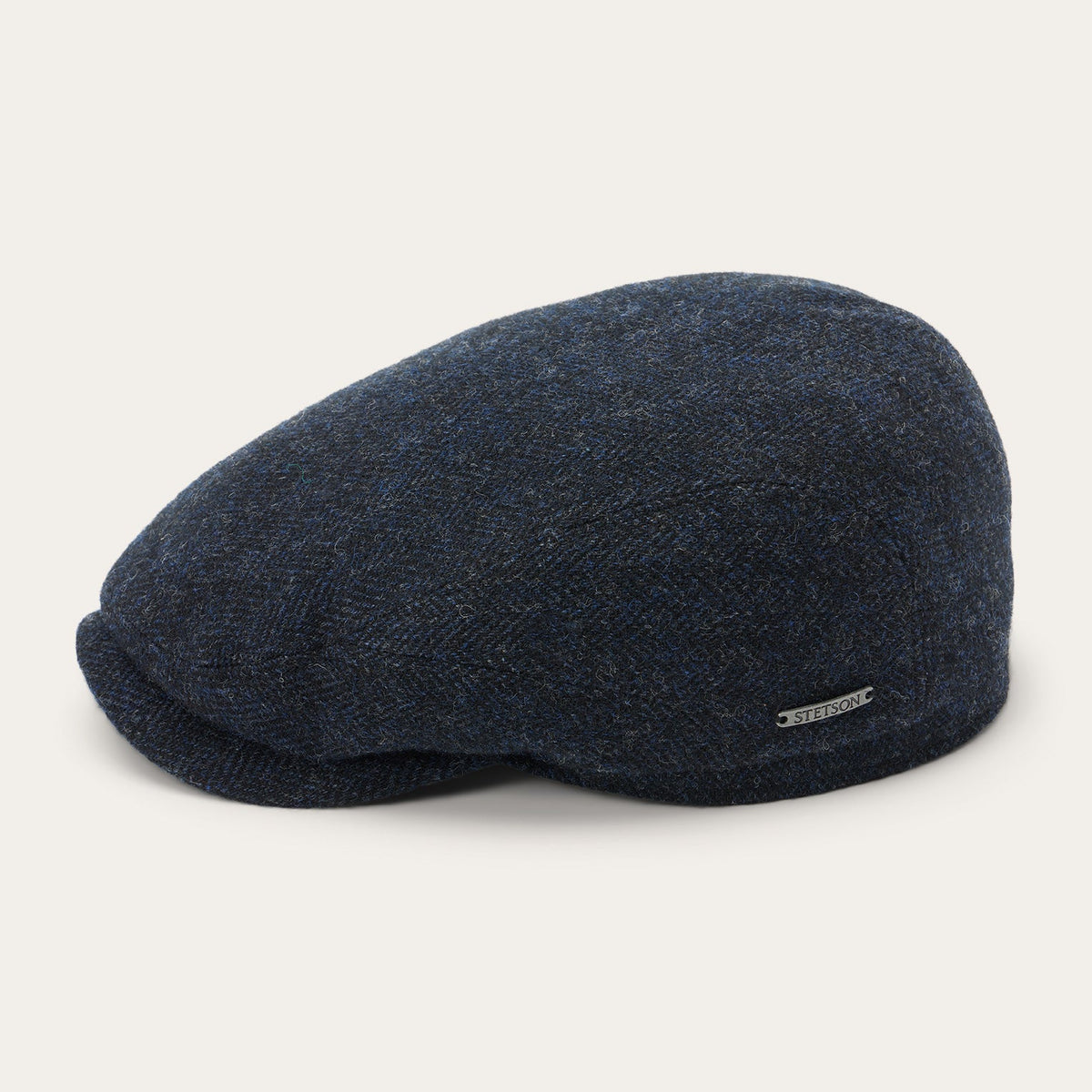 Wool Herringbone Driver Cap Dark Navy Herringbone - Stetson