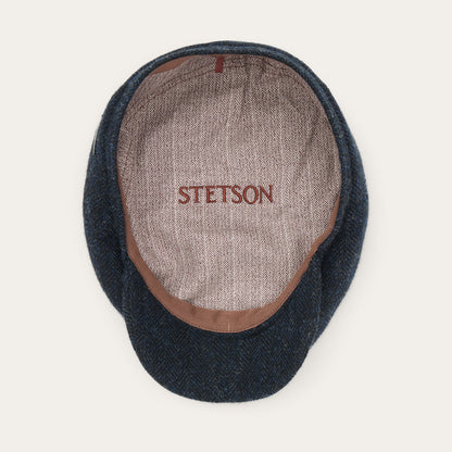 Wool Herringbone Driver Cap Dark Navy Herringbone - Stetson