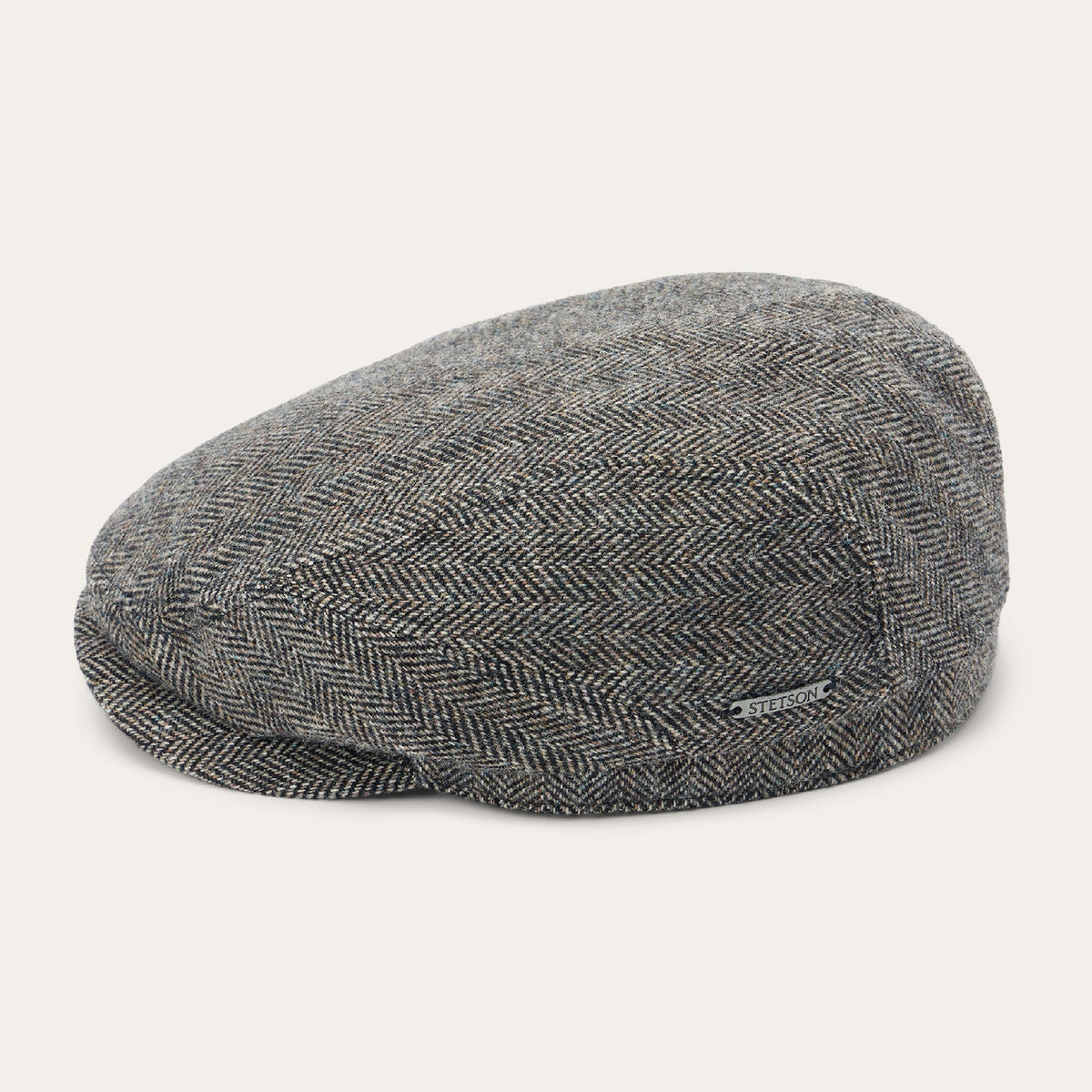 Wool Herringbone Driver Cap Anthra Melange Herringbone - Stetson