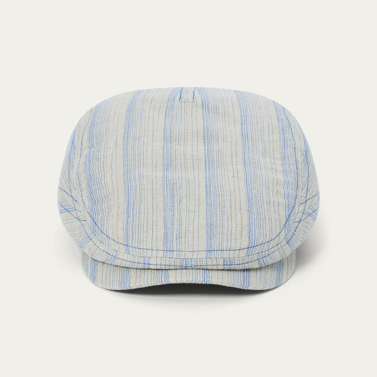 Linen Stripe Driver Cap Beige Blue Stripe - Stetson