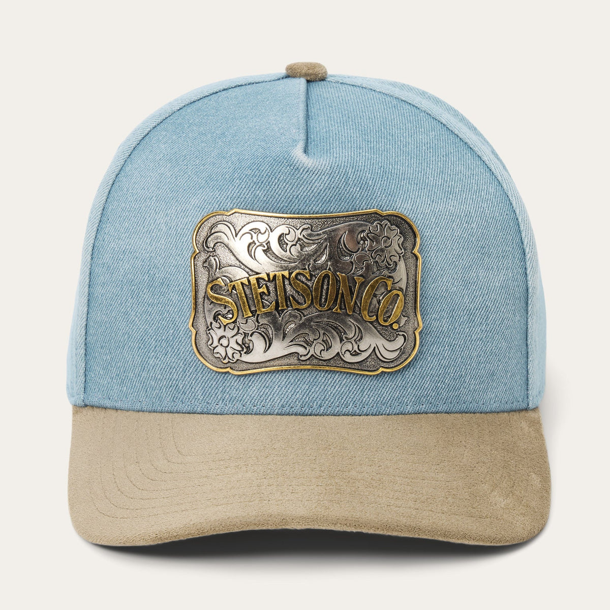 Denim & Suede Plaque Trucker Hat Denim - Stetson